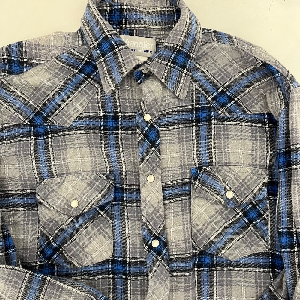 Vintage Wrangler Mens Wrancher Shirt Multicolor Plaid Western Snap Pockets‎ - Picture 2 of 9